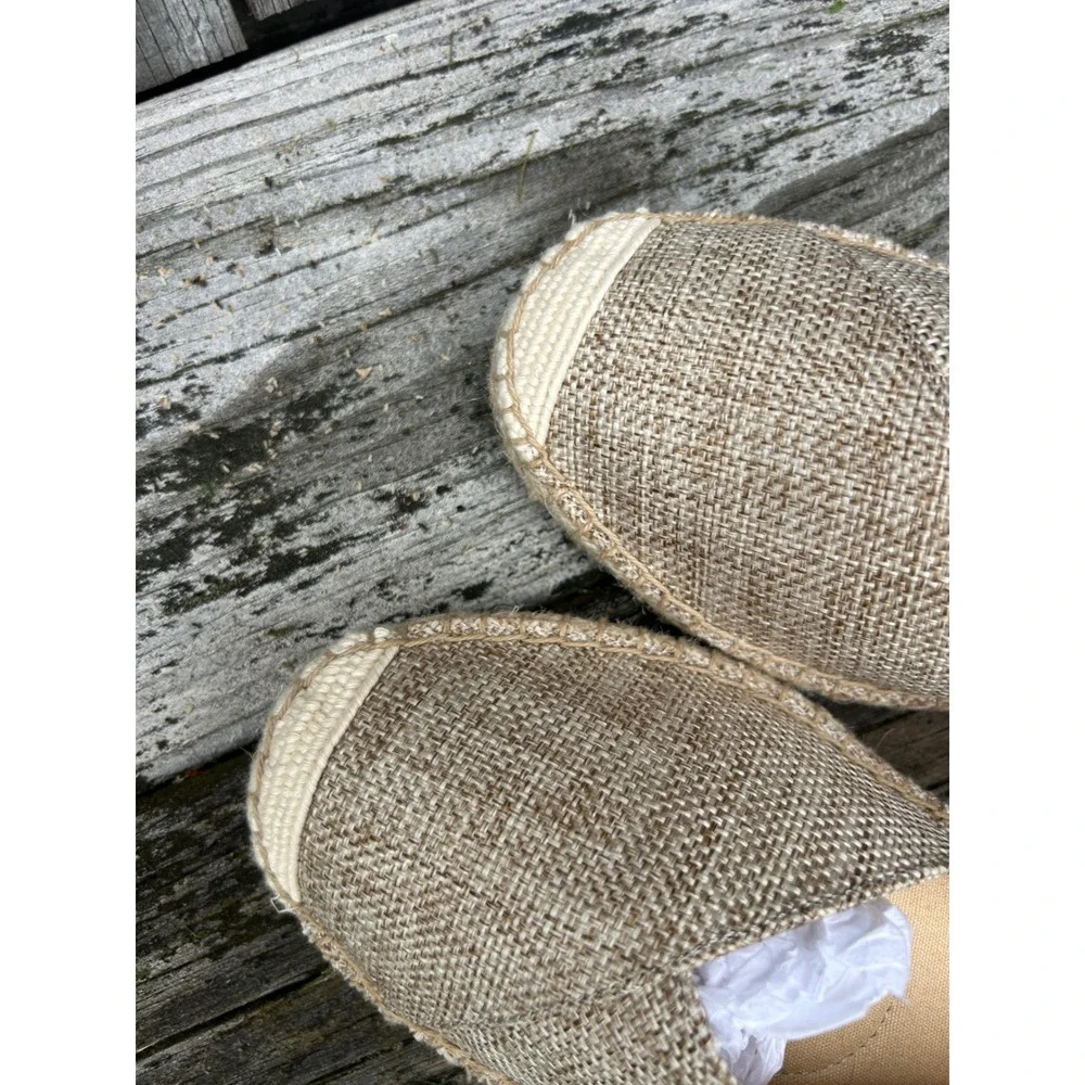 Talbots Espadrille Flats Women's 10 Natural Linen Coastal Grandma Minimalist
